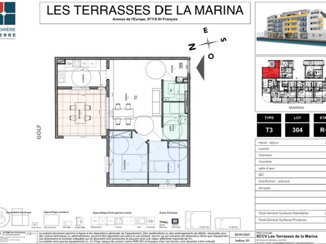 Appartement T3 Les Terrasses De La Marina 347 000,00EUR