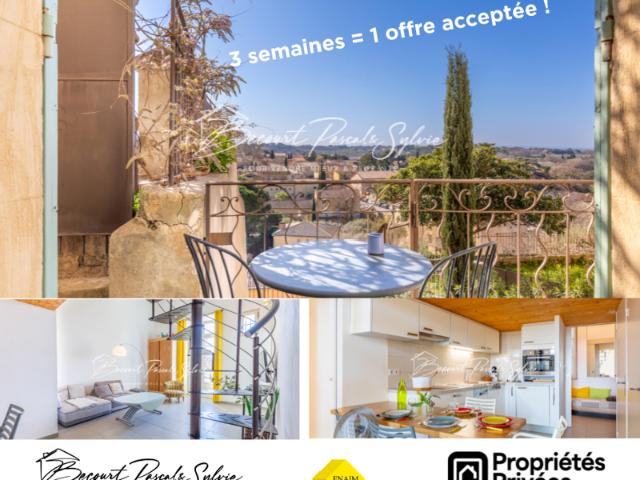 Appartement T3 + mezzanine avec terrasse et vue Beaumes de Venise