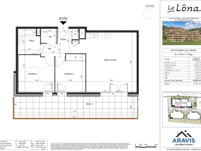 Appartement T3 neuf avec cave et grand balcon 63m² Saint Jean de Sixt