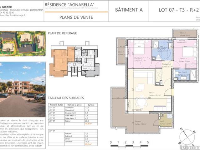 Appartement T3 neuf residence SUARINA