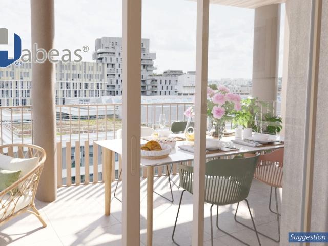 Appartement T1 de 31,64m² au 7em étage avec balcon de 5.46m² et cellier, Lyon 7