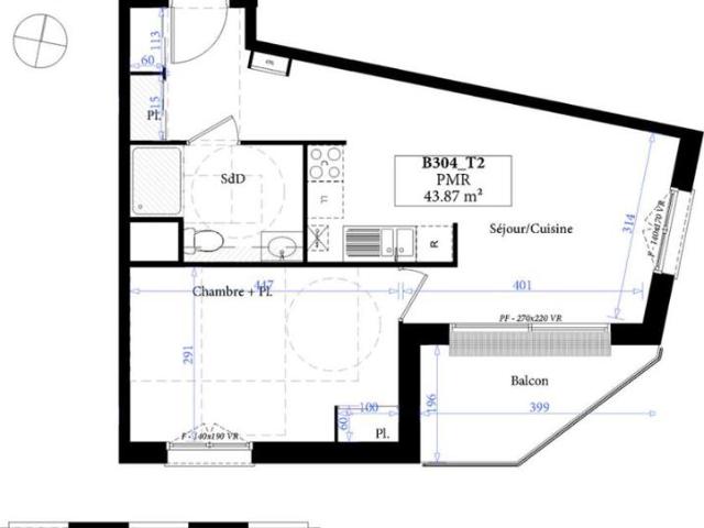 Appartement T2 43.87