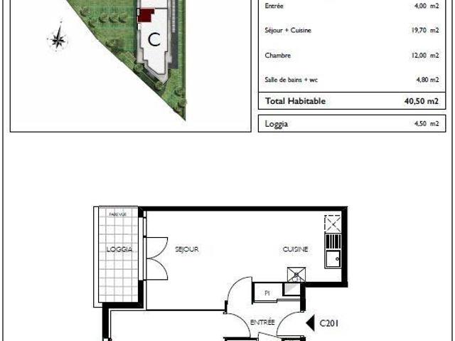 Appartement T2 40.5m2 à louer à Lucé | Pichet