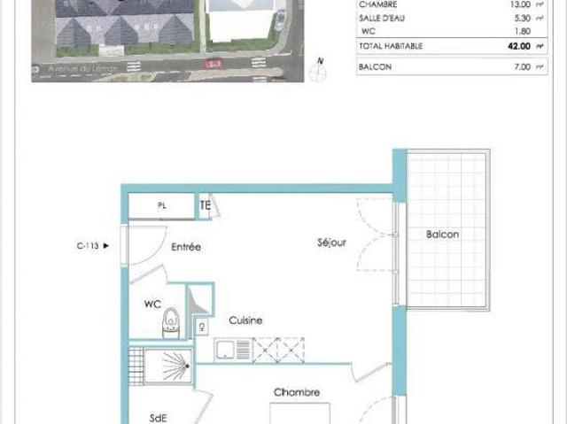 Appartement T2 42m2 à louer à Bons en chablais