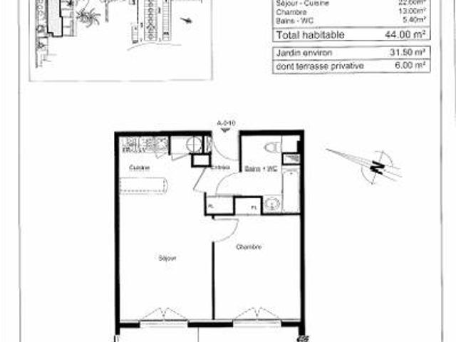 Appartement T2 44m2 à louer au mans | Pichet