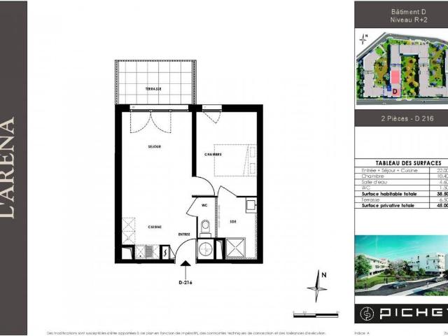 Appartement T2 38.5m2 à louer à Arles Pichet