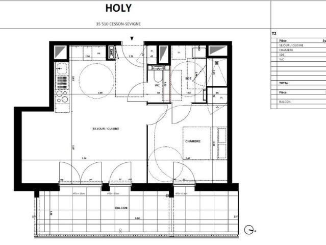 Appartement T2 à louer Cesson Sevigne 45 m²