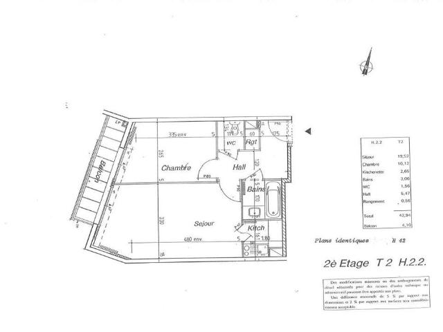 Appartement T2 à louer 42 m²