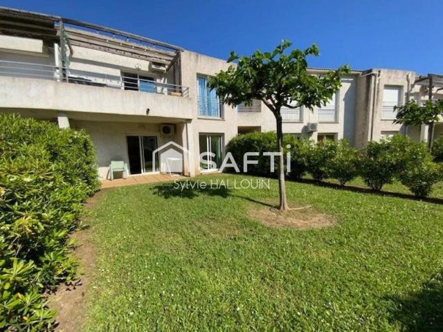 Appartement T2 bord de mer 34m² jardin 80m² parking