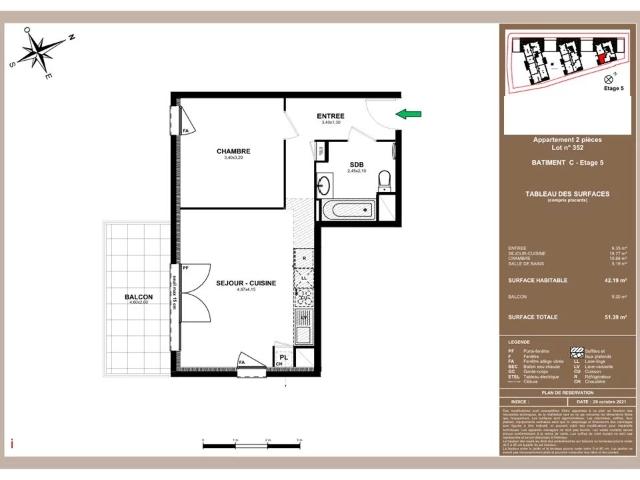 Appartement T2 de 42m² Thonon les Bains