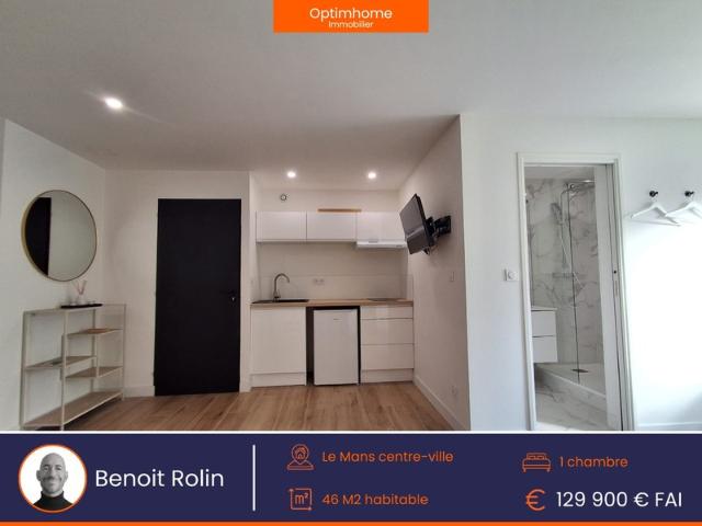 Appartement T2 de 46 m² entièrement rénové – Prestations haut de gamme – Centre ville – Accès PMR