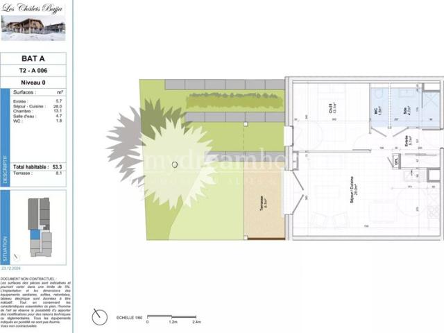 Appartement T2 de 53.3m² à Notre Dame de Bellecombe 73590