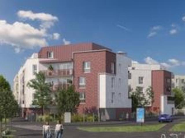 appartement T2 neuf à vendre SOTTEVILLE LES ROUEN 76, surface hab. 40.95 m2 + terrasse 6.38 m2