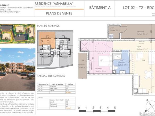 Appartement T2 neuf residence SUARINA