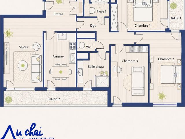Appartement T4 avec ascenseur à vendre