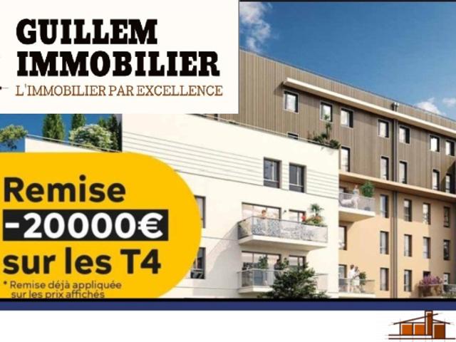 Appartement T4 avec terrasse et parking