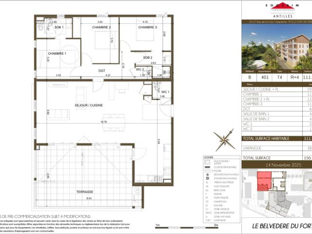 Appartement T4 R+4 Résidence Belvédère Du Fort