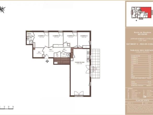 Appartement T5 de 114.94 m² en rez de jardin Neydens