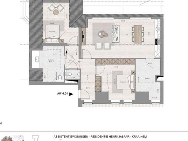 Appartement te huur in Kraainem voor € 2.230 met 2 slaapkamers
