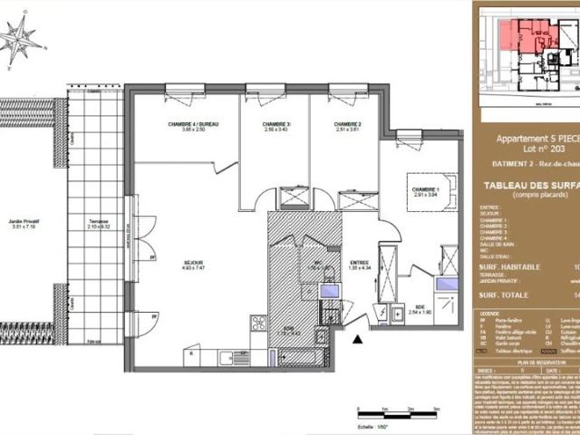 Appartement Type 5 de 102.47 m² Bons en Chablais