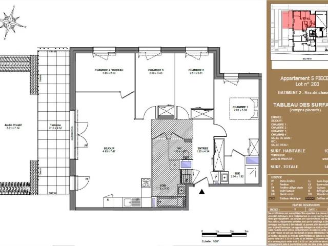 Appartement Type 5 de 102.47 m² Bons en Chablais