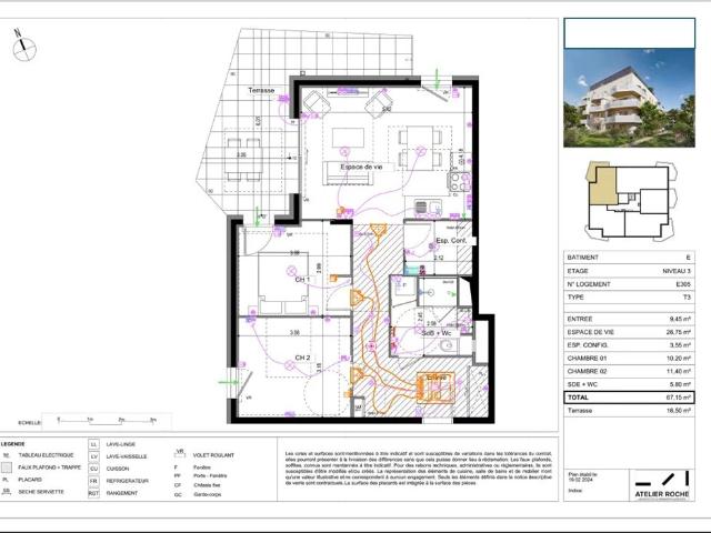 Appartement Ville La Grand T3 67.15 m2