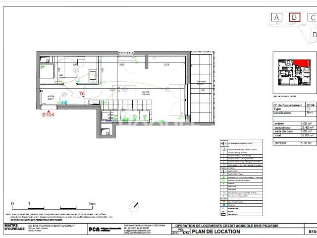 Appartement à louer de 1 pièce de 32.42 m²