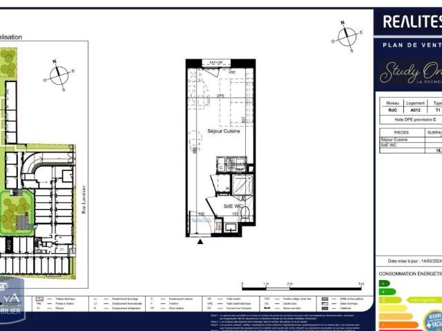 Appartement à louer 1 pièce 18.2m²