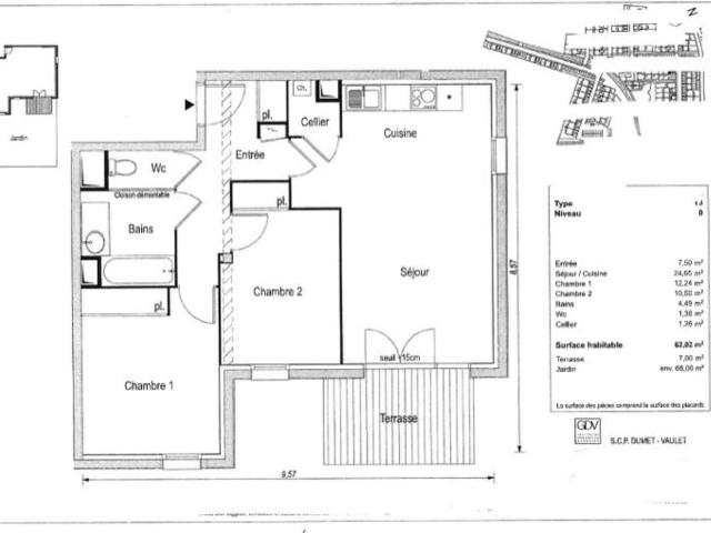 Appartement à louer 2 pièces