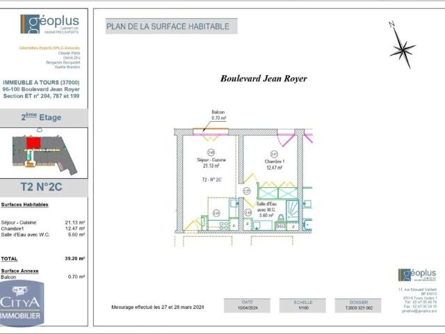 Appartement à louer 2 pièces 39.2m²