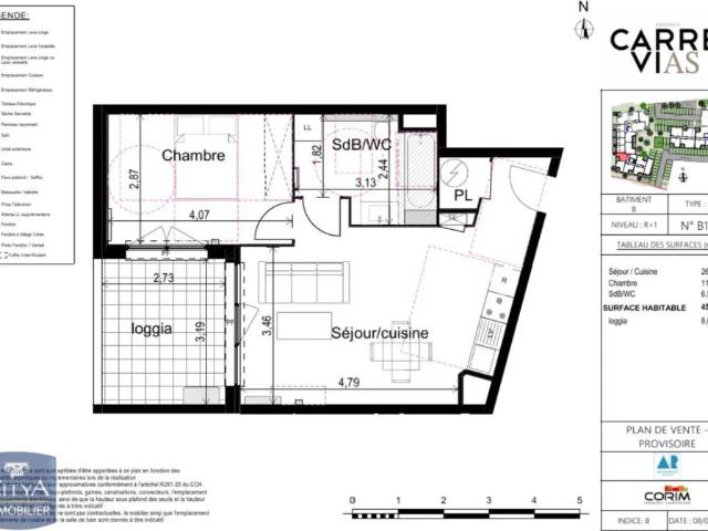 Appartement à louer 2 pièces 45.08m²