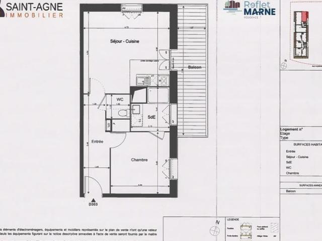 Appartement à louer 2 pièces 45,56 m