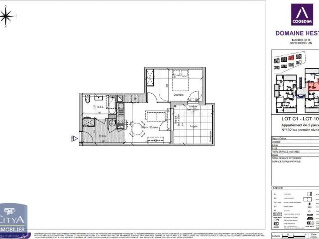 Appartement à louer 2 pièces 45m²