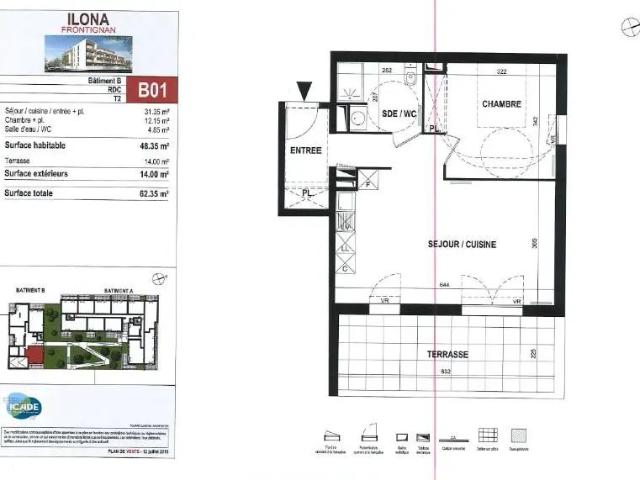 Appartement à louer 2 pièces 47.86m²