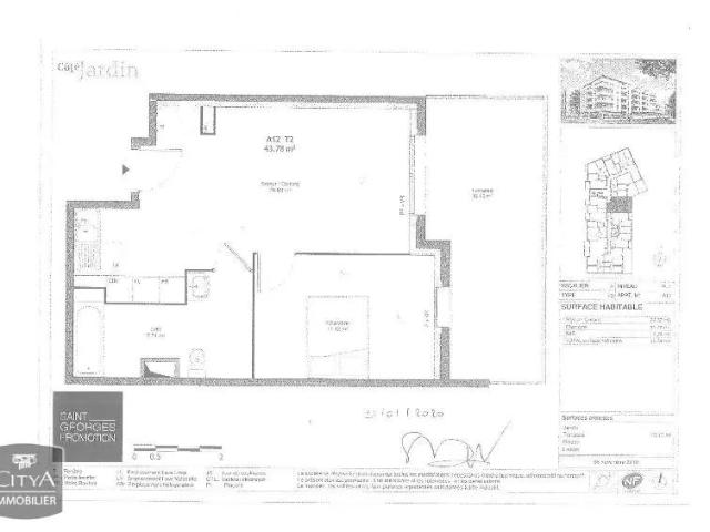 Appartement à louer 2 pièces 43.78m²