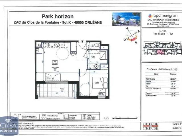 Appartement à louer 2 pièces 43.83m²