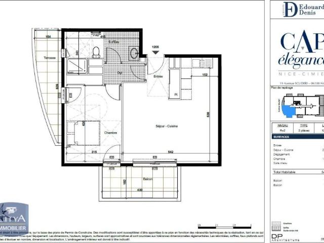 Appartement à louer 2 pièces 54.65m²