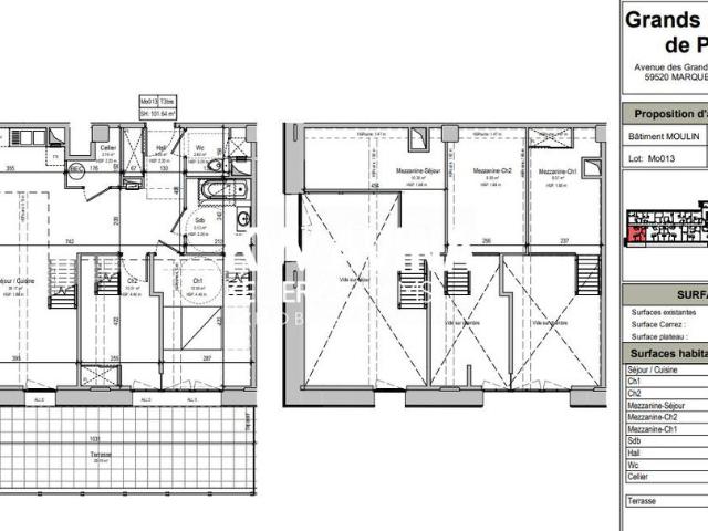 Appartement à louer, 3 pièces Marquette lez Lille 59520