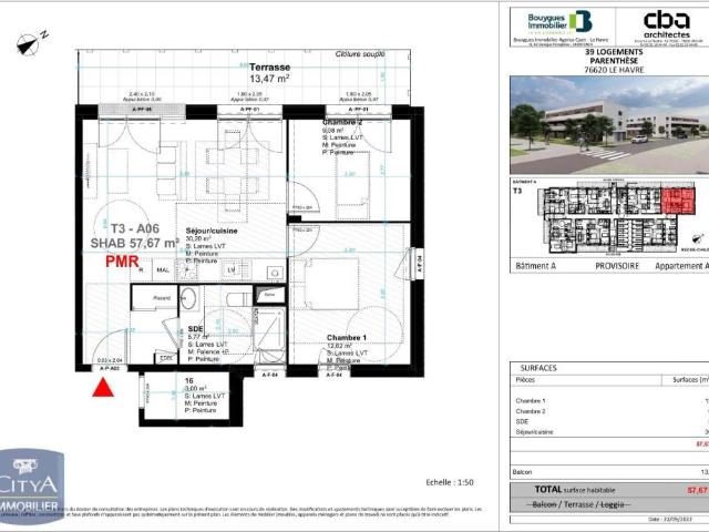 Appartement à louer 3 pièces 57.67m²