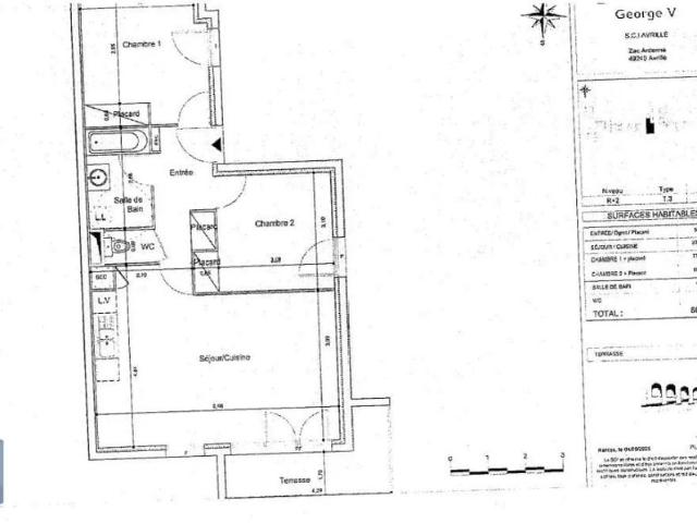 Appartement à louer 3 pièces 61.38m²