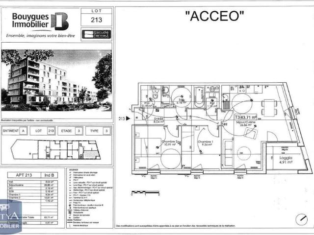 Appartement à louer 3 pièces 63.71m²