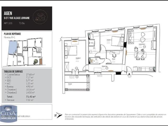 Appartement à louer 3 pièces 71.43m²