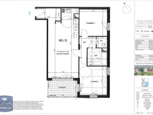 Appartement à louer 3 pièces 71.69m²