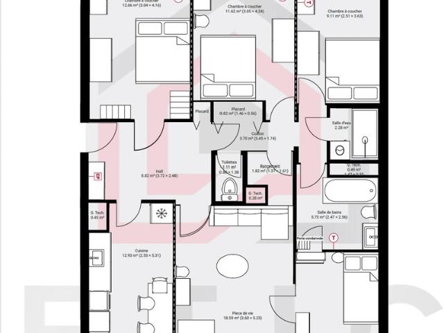 Appartement à vendre 5 pièces Rez de jardin CALME PARKINGS PROCHE DES COMMODITES