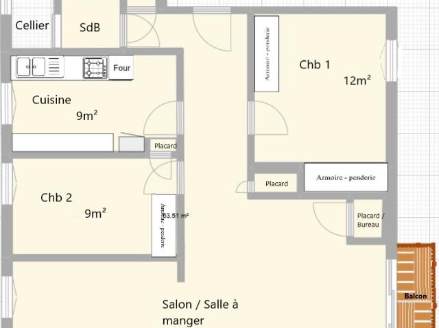 Appartement 66 m2 Sassenage