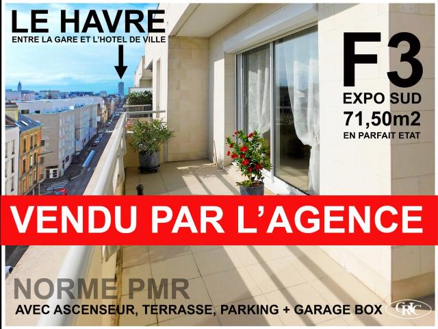 LE HAVRE QUARTIER PALAIS DE JUSTICE: F3 IMPECCABLE ETAGE ÉLEVÉ