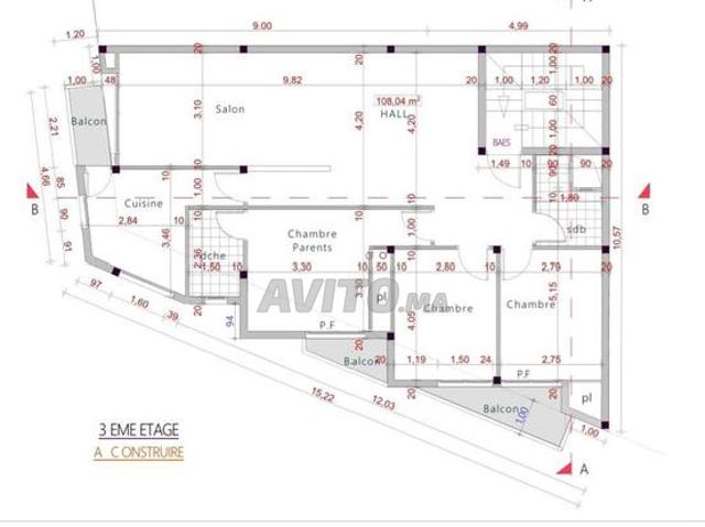 Appartement à vendre 106 m² à Salé