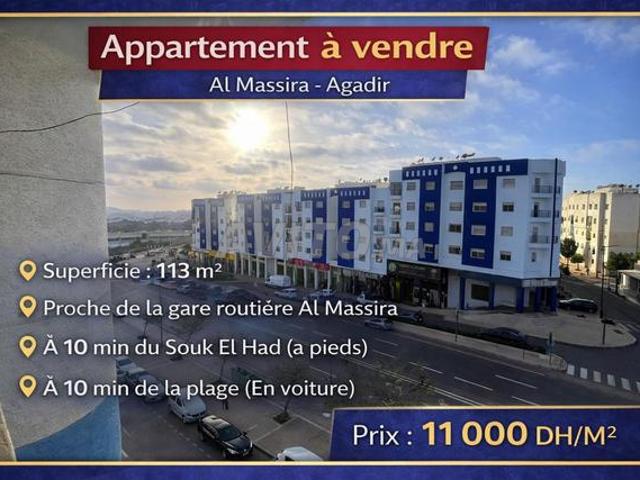 Appartement à vendre 113 m² au centre Agadir