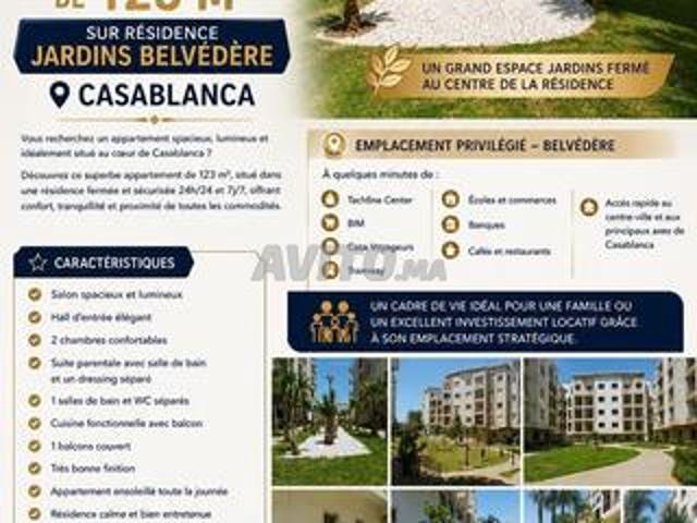 Appartement à vendre 123 m² à Casablanca