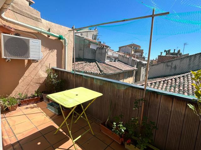 T2 Duplex dernier étage 57m² + terrasses – Vues toits & Thermes – Aix Centre